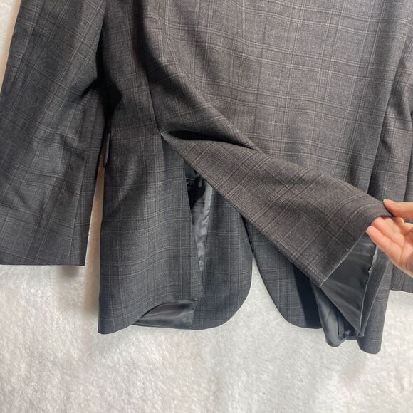 Peter Millar Gray Plaid Wool Two Button Sports Blazer Jacket Men’s Size 44XT - Picture 14 of 15